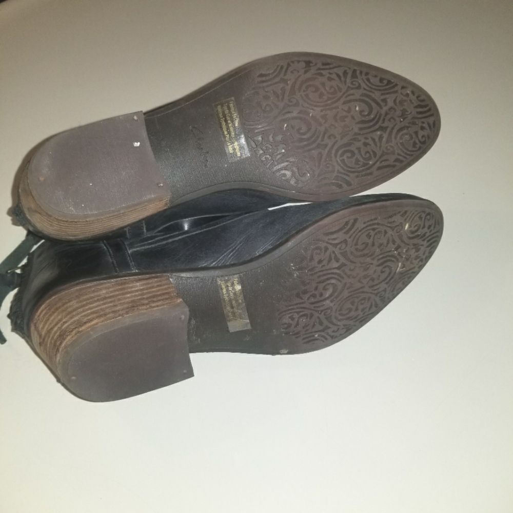 Clarks Grey Leather Spye Celeste Ankle Boots 9.5 - Picture 7 of 12